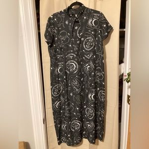 Celestial Cat Tarot Magical Keyhole Midi dress | Cosmic Drifters